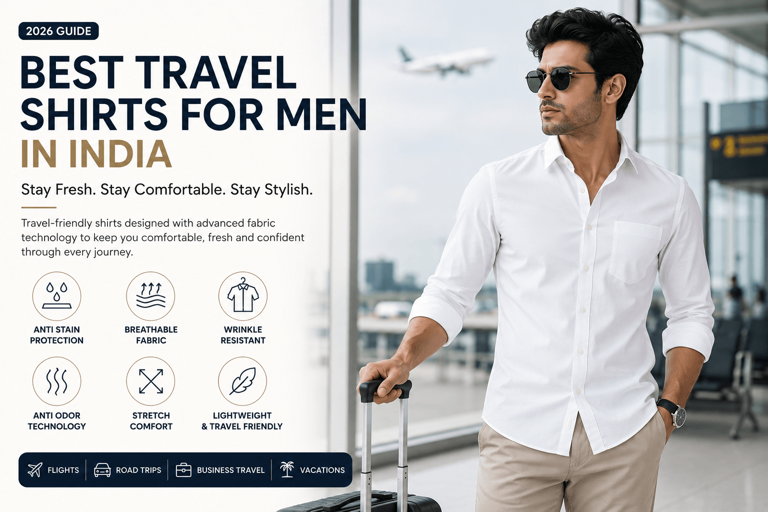 Best travel shirts for men in India 2026 guide featuring stylish and comfortable options for travel.