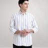 Colada White Oxford Turms shirt, premium menswear with anti-stain and anti-odour features, knitted stripe design for lasting style.
