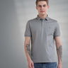 Stylish Diamond Grey mercerized polo T-shirt, stain-proof, anti-odor, tailored fit for men. Perfect for everyday wear.