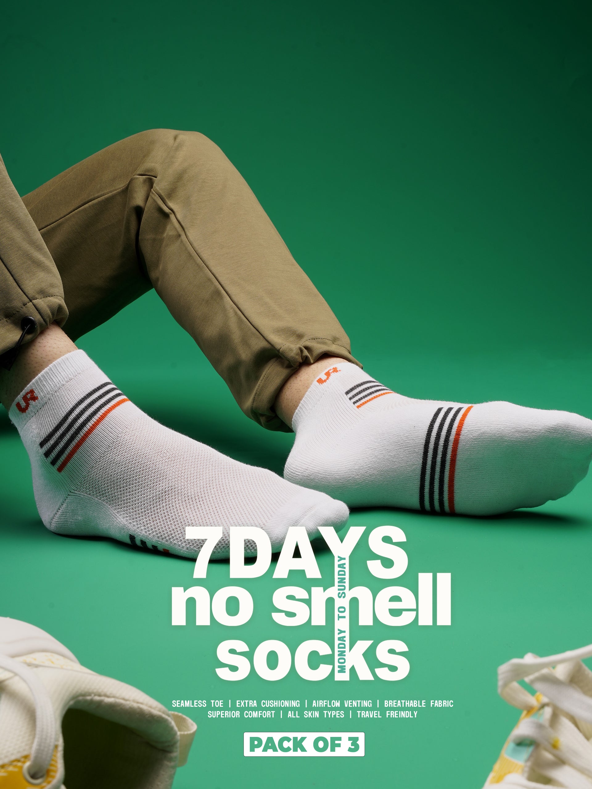 Turms 7-Day No Smell Anti-Odor Travel Edition Socks - Stay Fresh