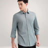 Jadeite Green knitted shirt for men, anti-stain, anti-odour, premium menswear, stretchable and stylish stripe design.