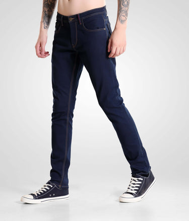 Indigo Trotter high-performance denim pants for men by Turms Intelligent Apparel, stylish and comfortable menswear brand