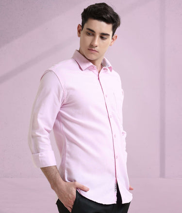 Mystic Pink Oxford Turms shirt for men; stylish, anti-stain, anti-odour, waterproof luxury apparel.