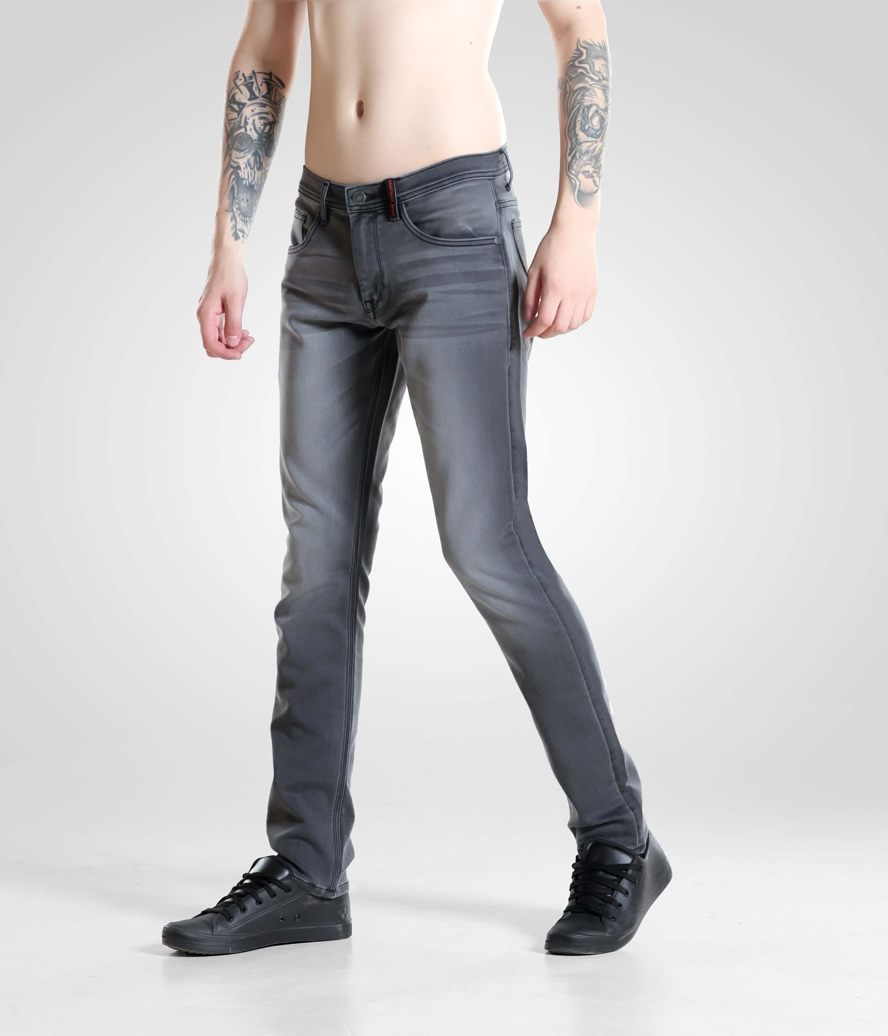 Grey Monk high-performance denim pants for men by Turms Intelligent Apparel, premium menswear brand, stylish and comfortable jeans 