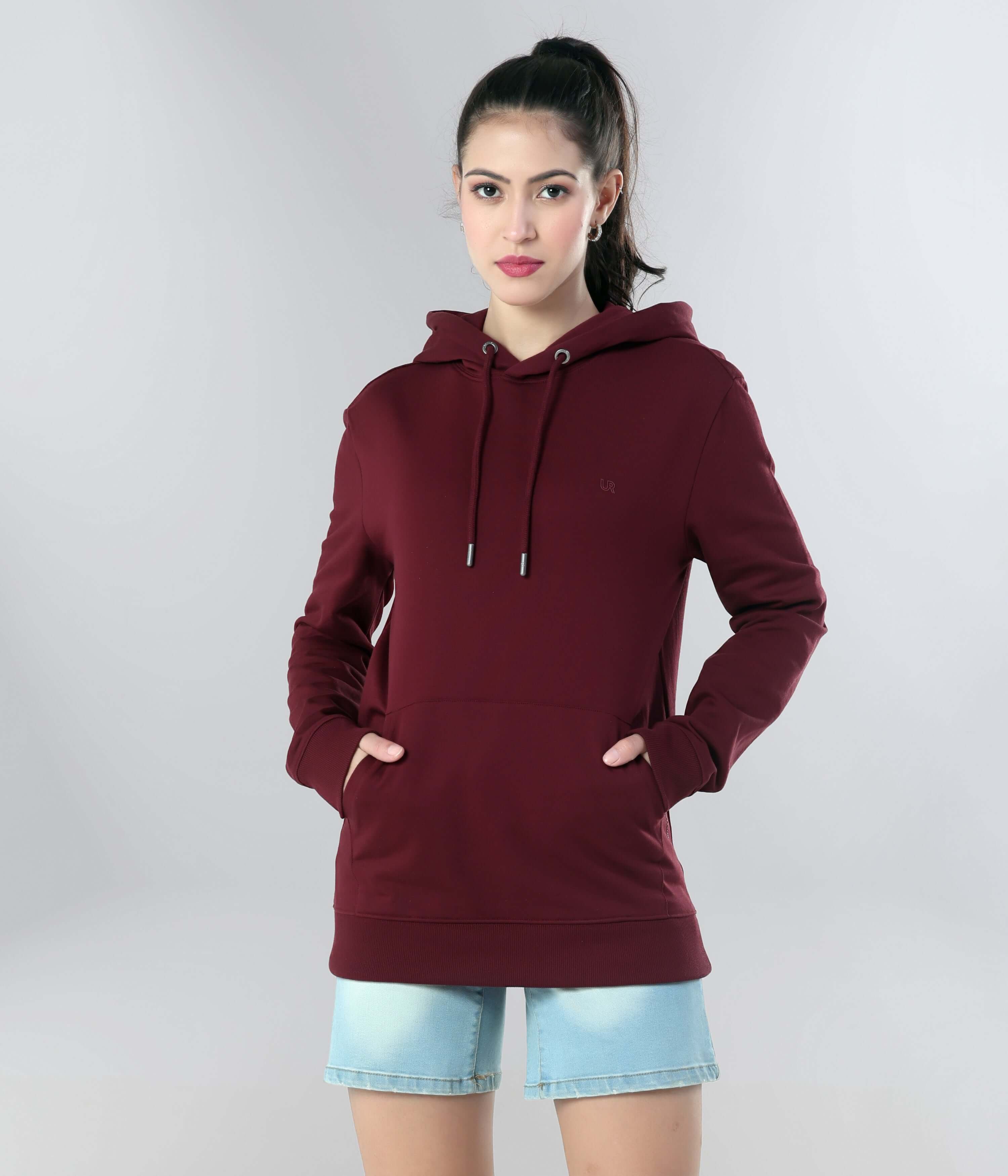 Turms Intelligent Hooded Sweatshirt in Blood Moon, featuring a stylish design, pockets, and premium cotton-blend fabric.