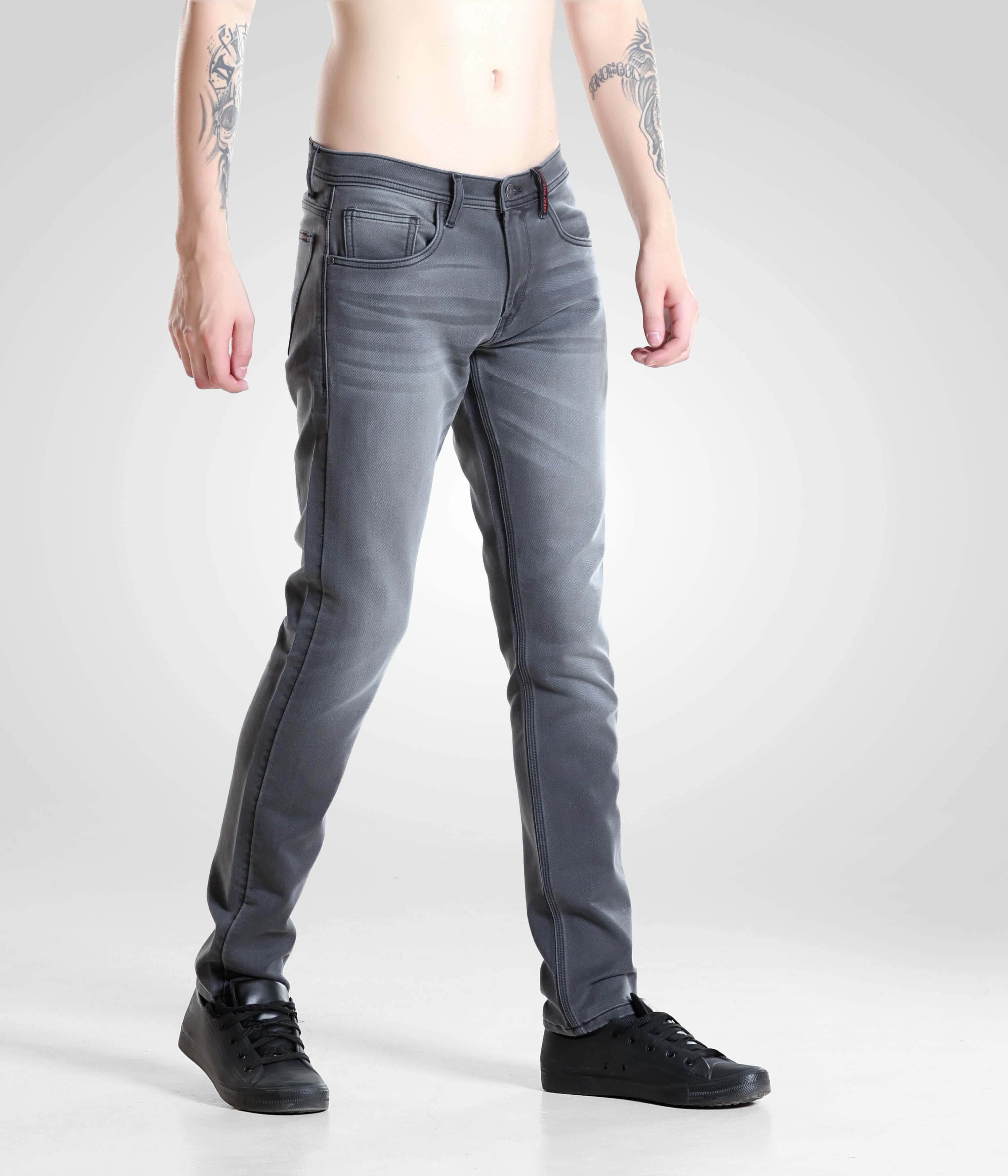 Grey Monk high-performance denim pants for men by Turms Intelligent Apparel featuring sleek design and premium materials for modern style and comfort.