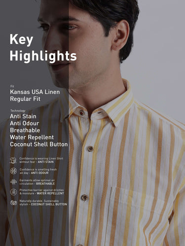 Lemon Meringue Lemon Meringue premium linen shirt from turms intelligent apparel, anti stain, breathable, water repellent.