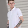 White polo t-shirt with anti-stain and anti-odor features, perfect for casual and everyday wear in men's fashion.