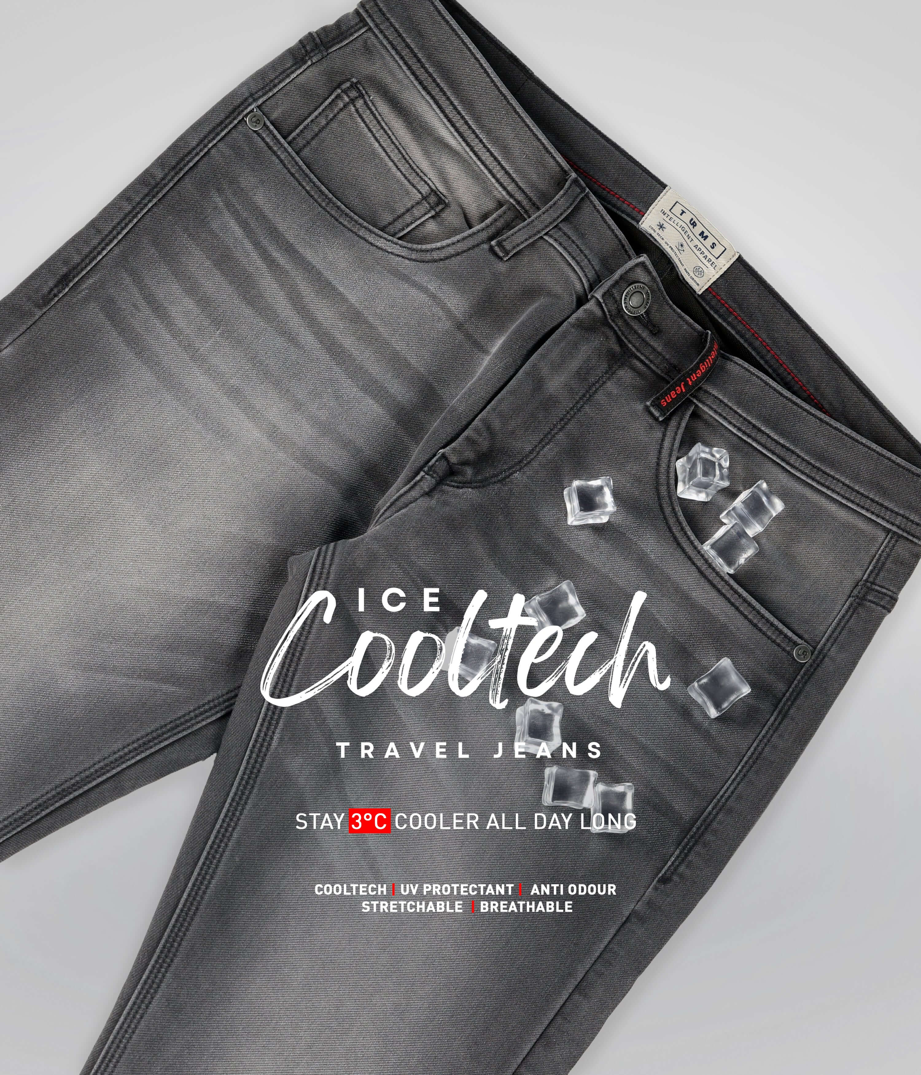 Ice Cool Tech Jeans Grey -Turms Intelligent Apparel- best menswear brand