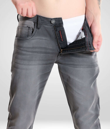 Grey High-Performance Denim Pants by Turms Intelligent Apparel for Men - Stylish Menswear Best Brand #denim #fashion #comfort #modern