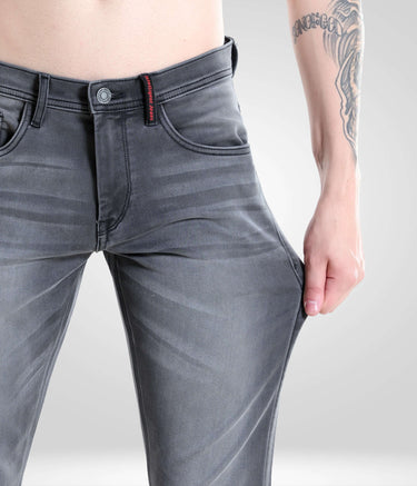 Grey Monk high-performance denim pants from Turms Intelligent Apparel, premium menswear brand, stylish and comfortable denim at 