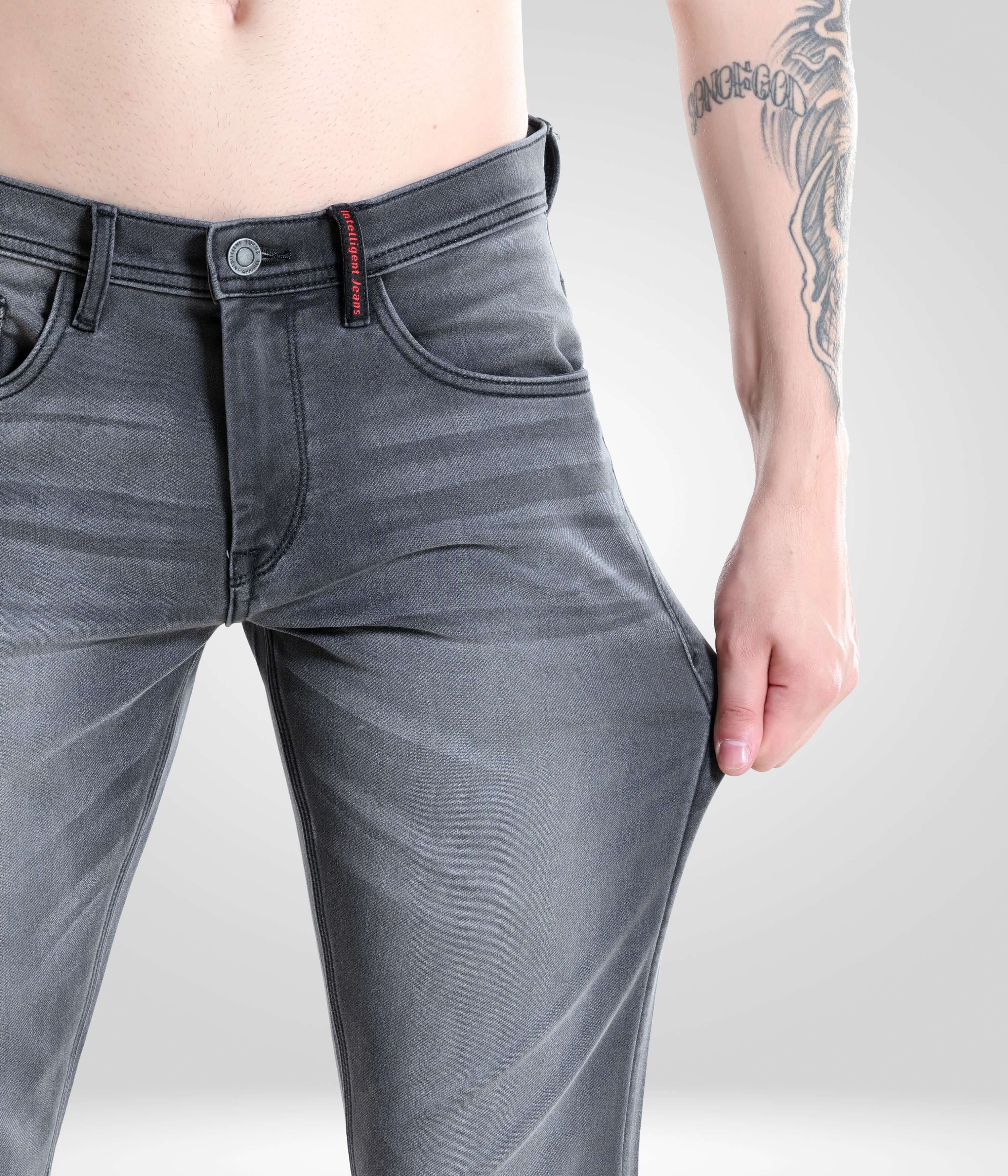 Grey Monk high-performance denim pants from Turms Intelligent Apparel, premium menswear brand, stylish and comfortable denim at 