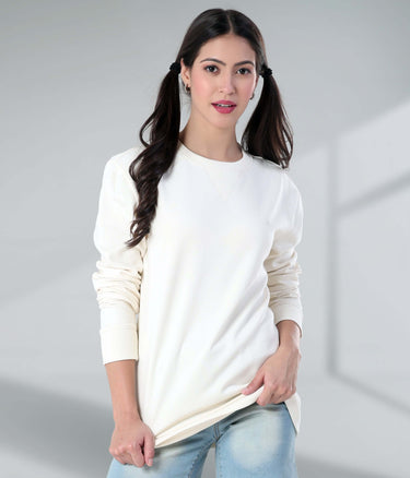Elevate your style with the Turms Intelligent Artic White Sweatshirt, featuring a sporty V-notch neckline and comfortable fit.