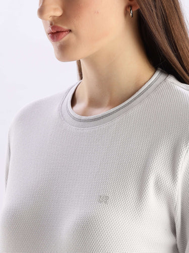 Nova Grey women's round neck t-shirt with cooltech fabric for comfort and style.