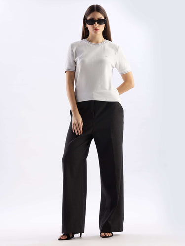 Nova Grey cooltech tshirt worn by a model, showcasing a stylish round neck and comfortable fit.