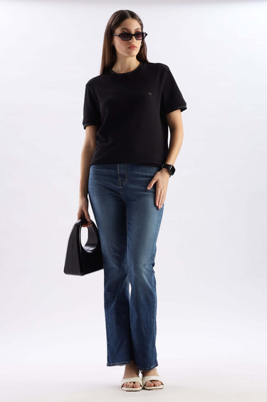 Mandalorian Black women's round neck tshirt, cooltech t-shirt, stylish and comfortable outfit with UV protectant.