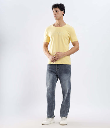 Aura Yellow cotton tshirt, stretchable, waterproof, anti-odour, best tshirt for style and comfort.