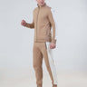 Turms Intelligent co ord set in sandy color for men and women, water-resistant fabric with sporty design.
