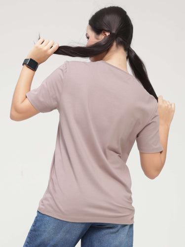 Dusky Maroon anti-stain, anti-odor Turms T-shirt with round neckline, tailored fit, stretchable, intelligent apparel, trending and best.