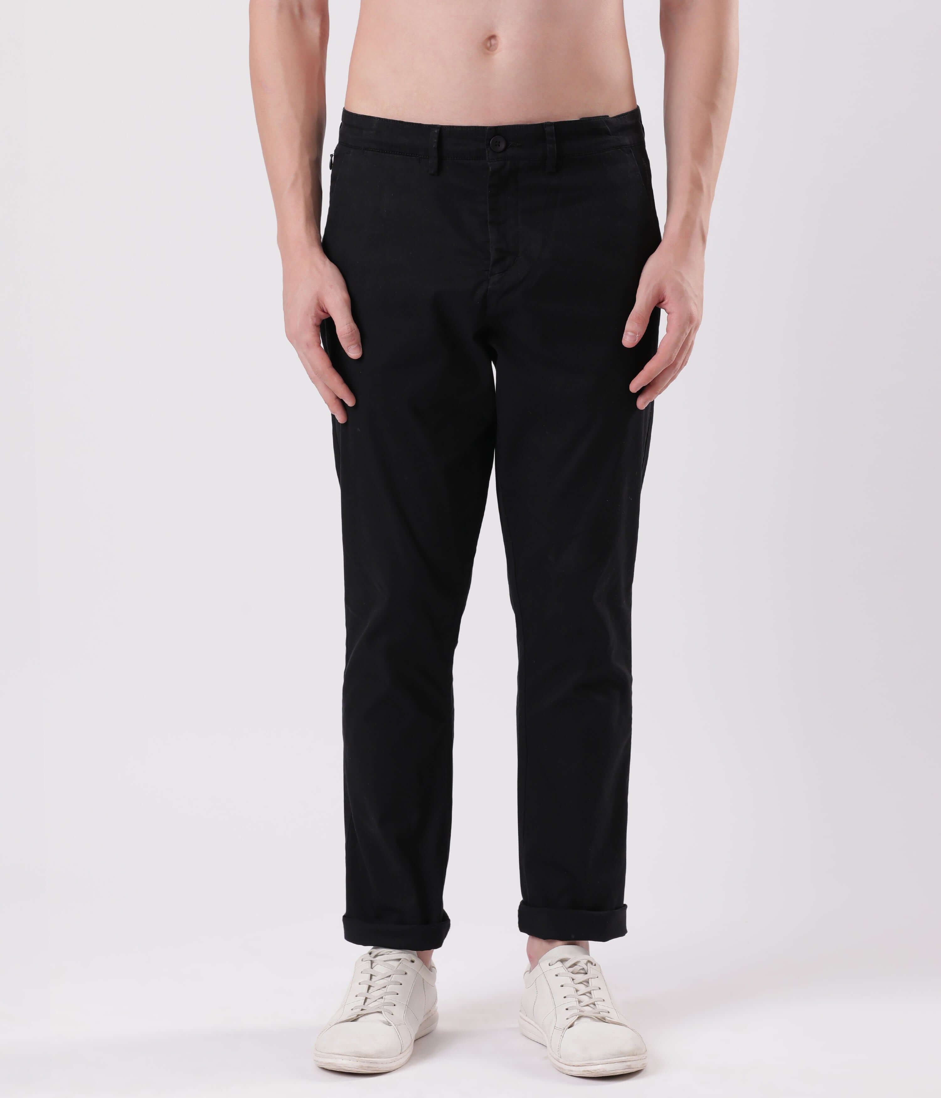 Black Sea Turms All Day Worry-Less Intelligent Smart flex Chino in black, showcasing style and comfort.