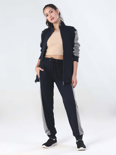 Stylish Turms Intelligent Cord Set for women featuring anti-stain, waterproof, and anti-odour joggers in blue.