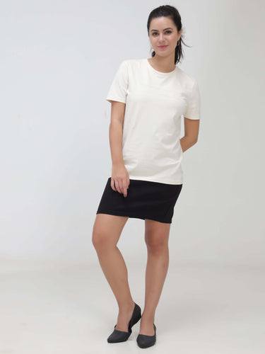 Womens casual t-shirt Soft Peach Stain-Proof & Odor-Resistant Turms T-shirtCrew Neck UnisexRs. 999.00