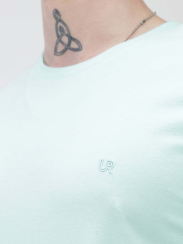 Aqua Round Neck Blue Tshirt- Turms Intelligent Apparel Anti stain & Anti Odor URturms
