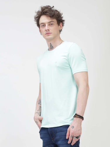 Aqua Round Neck Blue Tshirt- Turms Intelligent Apparel Anti stain & Anti Odor URturms