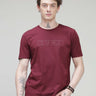 Burgundy Elite Turms T-shirt - Anti-Stain, Anti-Odor, Stretchable, Intelligent Apparel, Trendy with Round Neck, Tailored Fit.
