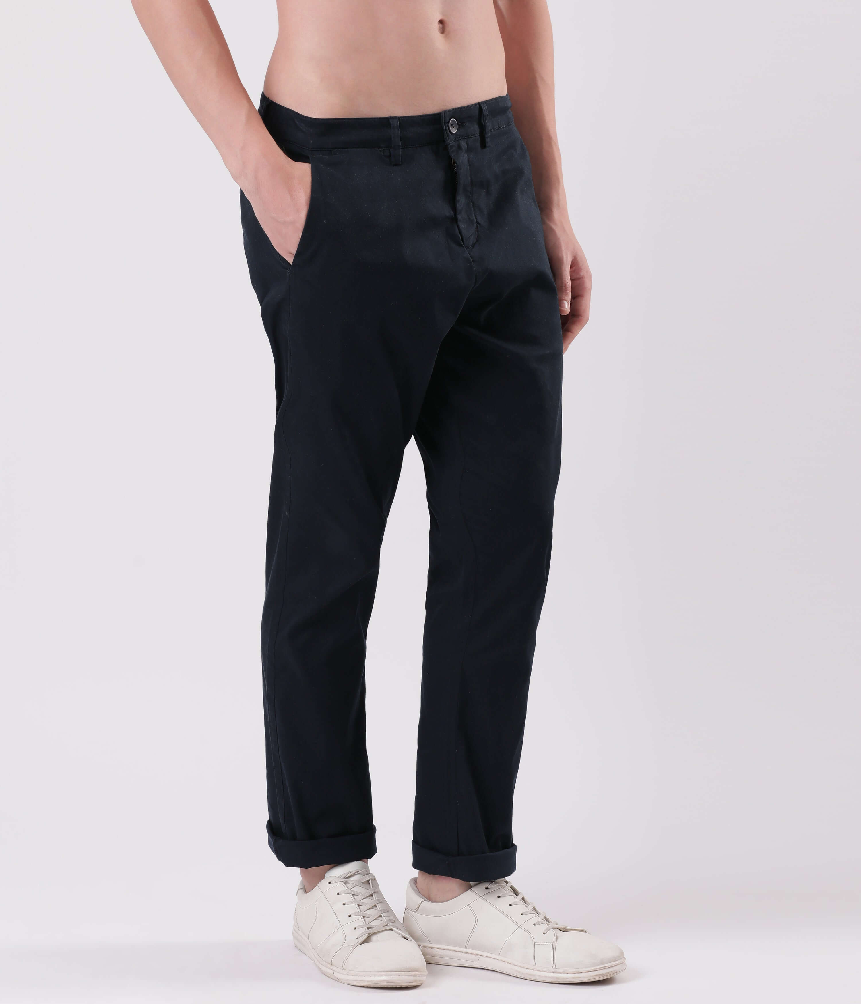Blue Eyed Turms All Day Worry-Less Intelligent Smart flex Chino in navy, perfect for stylish comfort and durability.