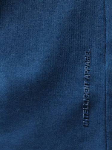 Sea Blue round-neck Turms T-shirt with stain-proof and odor-resistant fabric, showcasing "Intelligent Apparel" text.