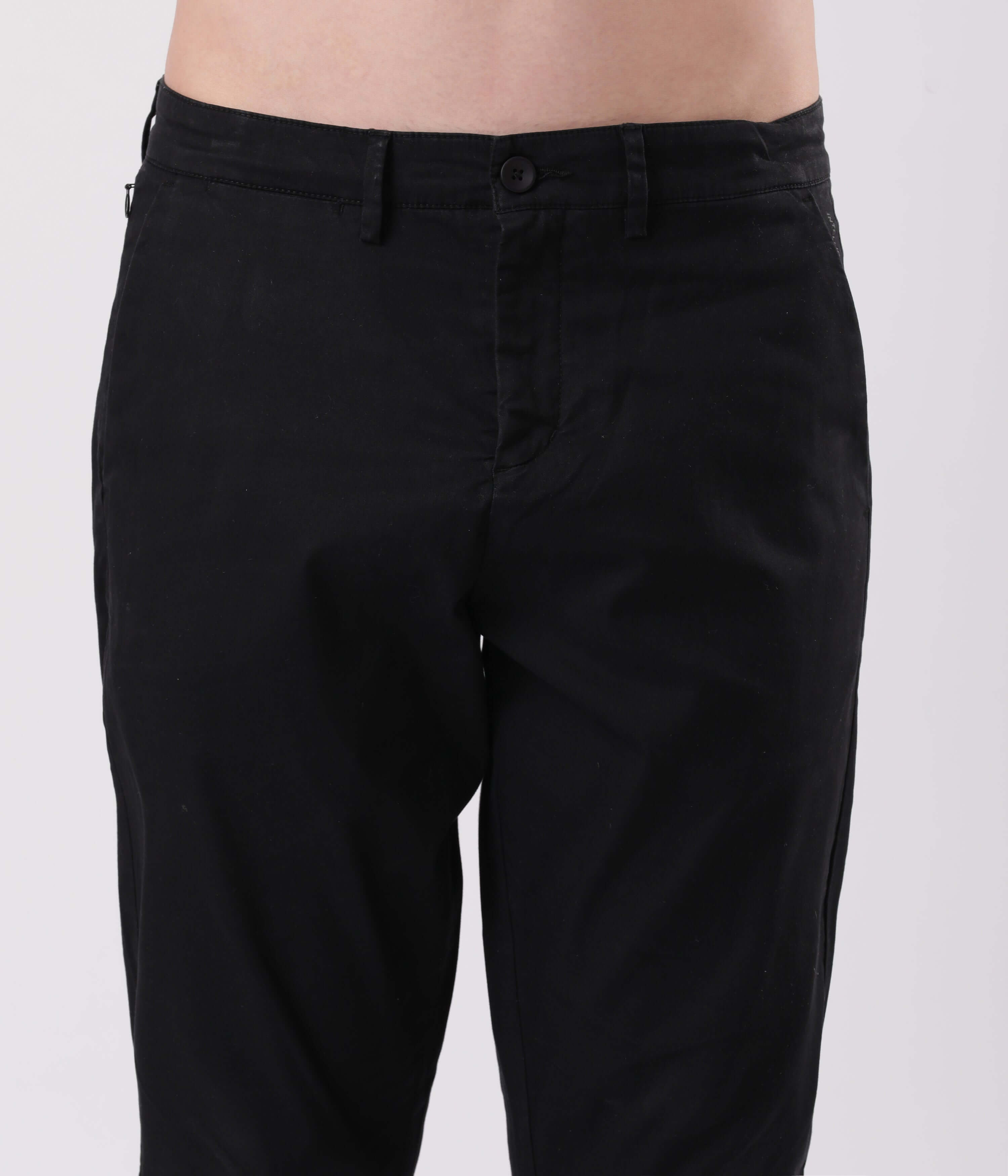 Black Sea Turms All Day Worry-Less Intelligent Smart flex Chino in black color showcasing comfort and style.