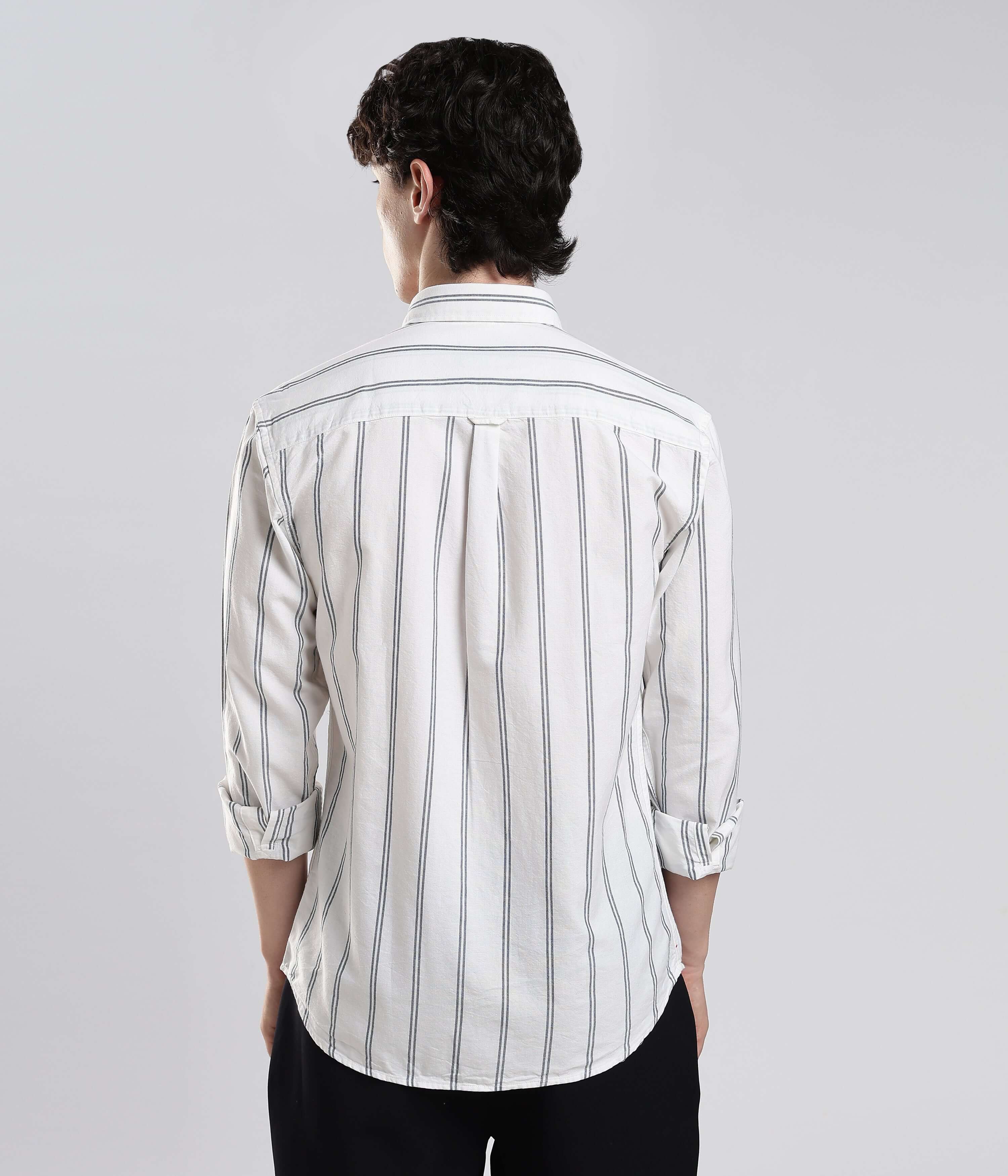Mens Casual Striped Shirt White Luxury Oxford Mens Casual Striped Shirt White Luxury Oxford