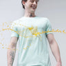 Aqua Round Neck Blue Tshirt- Turms Intelligent Apparel Anti stain & Anti Odor URturms