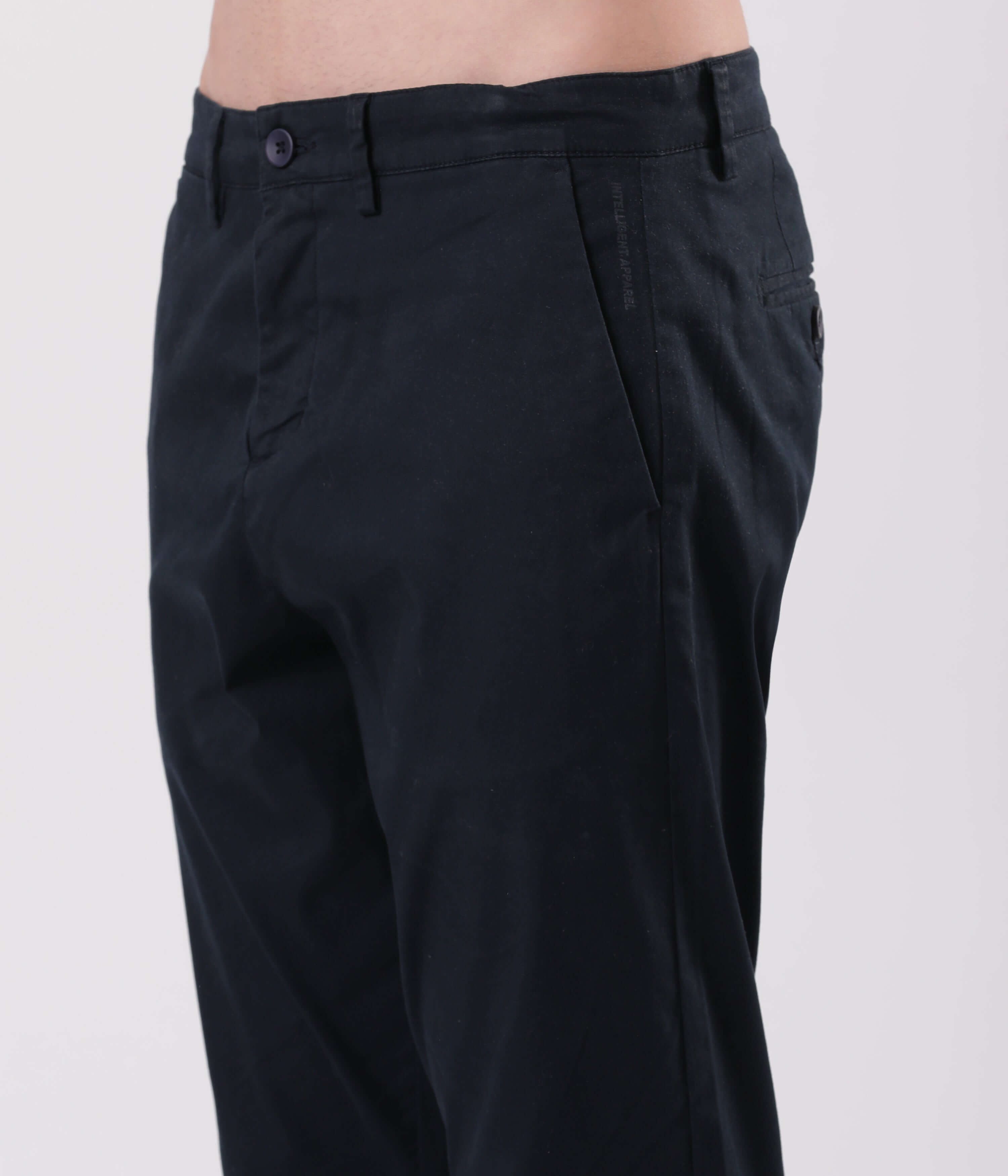 Blue Eyed Turms All Day Worry-Less Intelligent Smart flex Chino in stylish black color, showcasing premium fabric and sleek design.