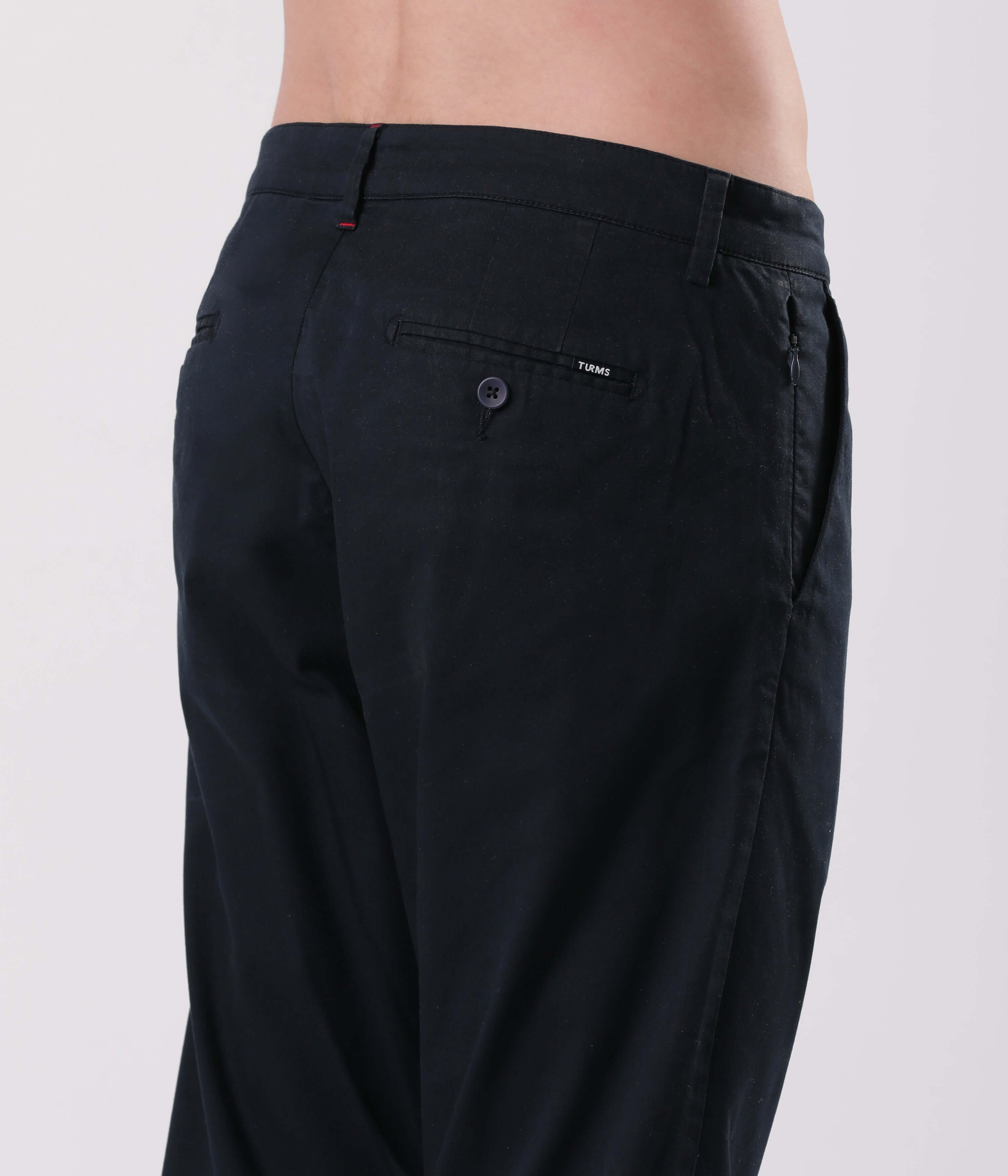 Back view of Turms Blue Eyed chinos showcasing quality stitching and stylish design.