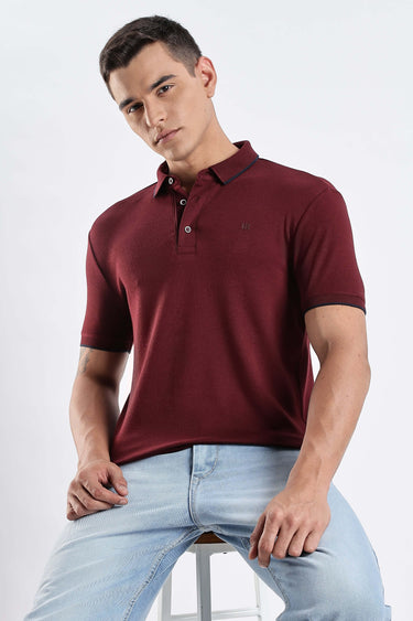 Country Wine cotton polo tshirt for men, premium style and comfort with anti-odour and waterproof features.