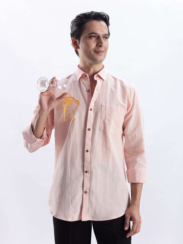 Peach Fuzz - premium linen shirt from turms intelligent apparel, anti stain, breathable, water repellent, elegant style.