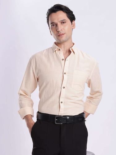 Sandy Sunset - premium linen shirt from turms intelligent apparel, lightweight, breathable, and stylish.