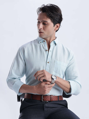 Moon Mist premium linen shirt from turms intelligent apparel, stylish and breathable design.