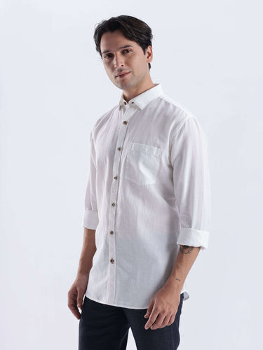 White Elephant premium linen shirt from Turms Intelligent Apparel, breathable and stylish for everyday luxury.
