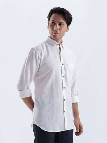 White Elephant premium linen shirt from turms intelligent apparel with a stylish button-down design.