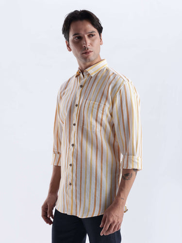 Lemon Meringue premium linen shirt from turms intelligent apparel, breathable and water repellent with anti stain properties.