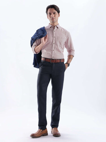 Scarlet Knight in a premium linen shirt from Turms Intelligent Apparel, showcasing style and elegance.