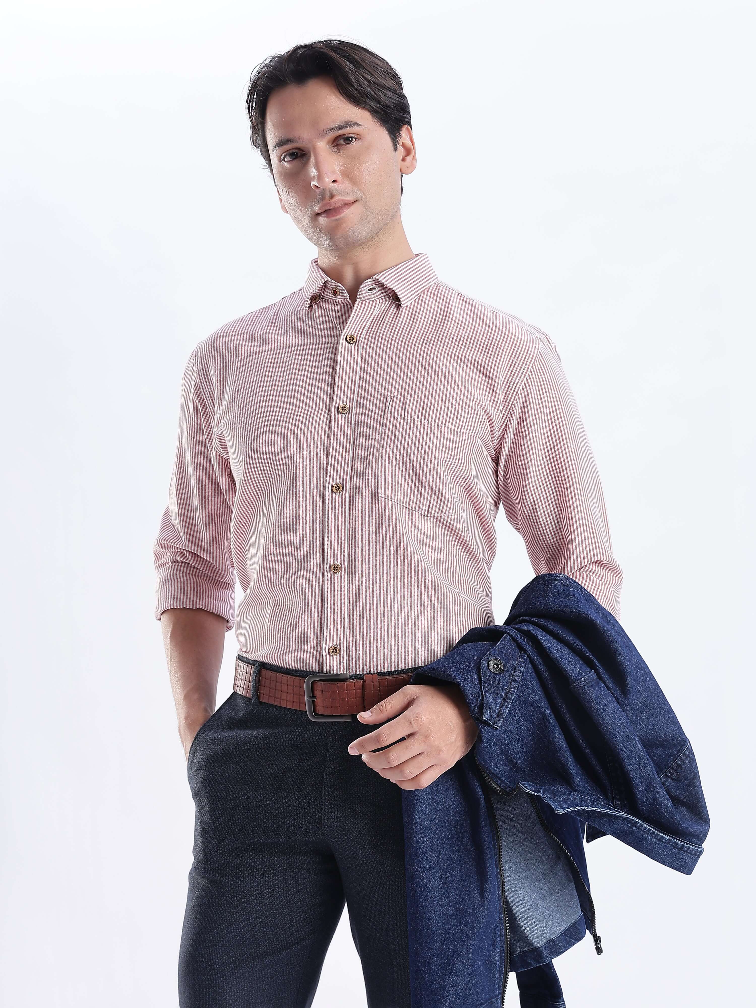 Scarlet Knight premium linen shirt from Turms Intelligent Apparel, showcasing style and functionality with breathable design.