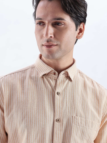 Iced Mokha premium linen shirt from Turms Intelligent Apparel, featuring a stylish design and breathable fabric.