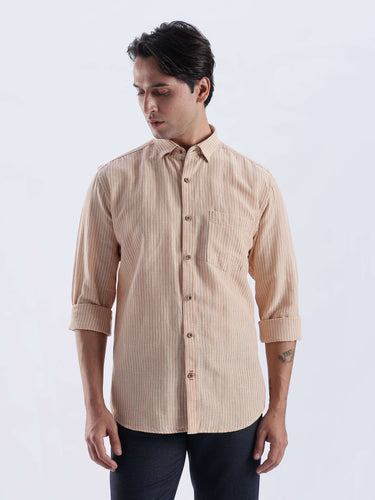Iced Mokha premium linen shirt from turms intelligent apparel with anti stain and water repellent features.