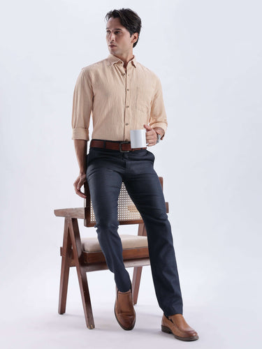 Iced Mokha - premium linen shirt from Turms Intelligent Apparel, showcasing breathable and stylish design.