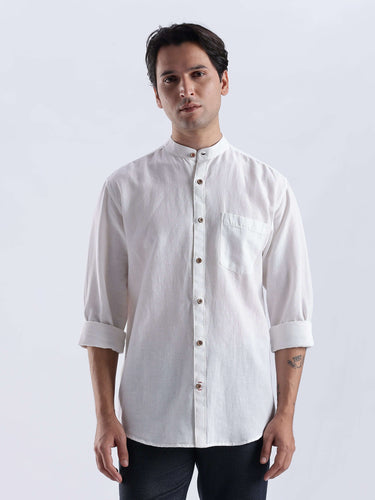 White Wolf 2.0 linen shirt, premium Turms Intelligent apparel, water proof, anti odour and anti stain features.