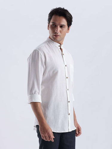 White Wolf 2.0 Premium Linen Shirt, water proof, anti odour, anti stain, stylish design for everyday luxury.